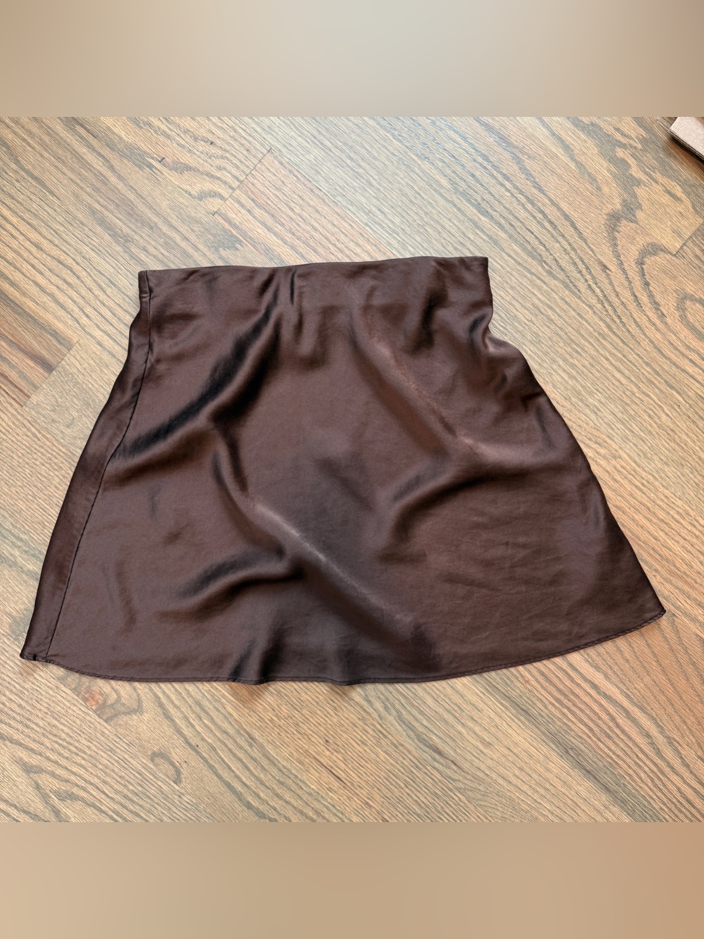 Quince 100% Washable Silk Dark Brown Mini Skirt XS Slip Chic Minimalist A-Line